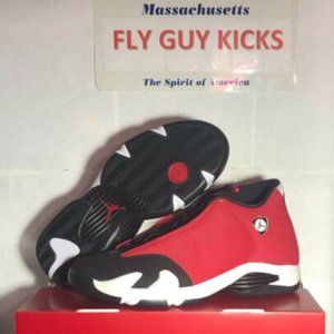 Authentic Nike Air Jordan 14 Gym Red Suede 487471-006 Toro Off White Raging Bull